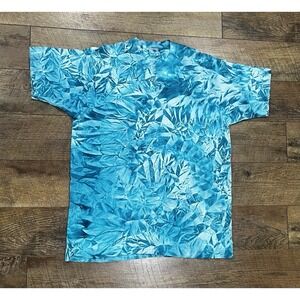 Vintage 90s Diamond Dye Crystal Wash Tee XL Blue AOP Single Stitch Made In USA